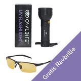 Ravlygte Original™ + GRATIS ravbrille - Kraftig UV-ravlygte fra danske OwlBite®